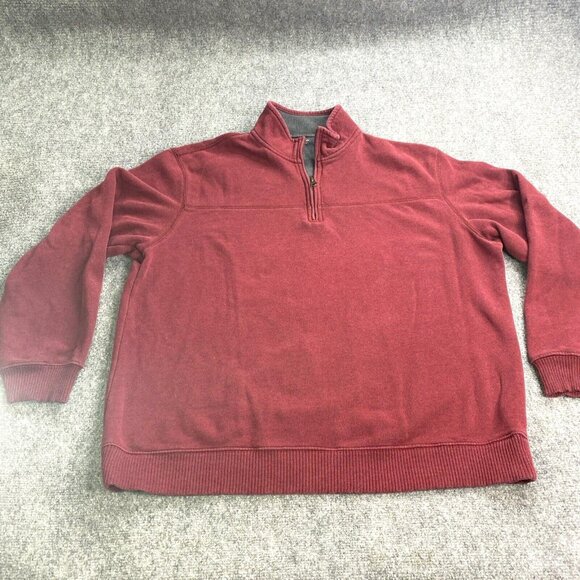 Arrow USA 1851 Pullover Mens XXL Maroon Sweatshirt Fleece Lined 1/4 Zip Preppy‎ - Picture 1 of 8